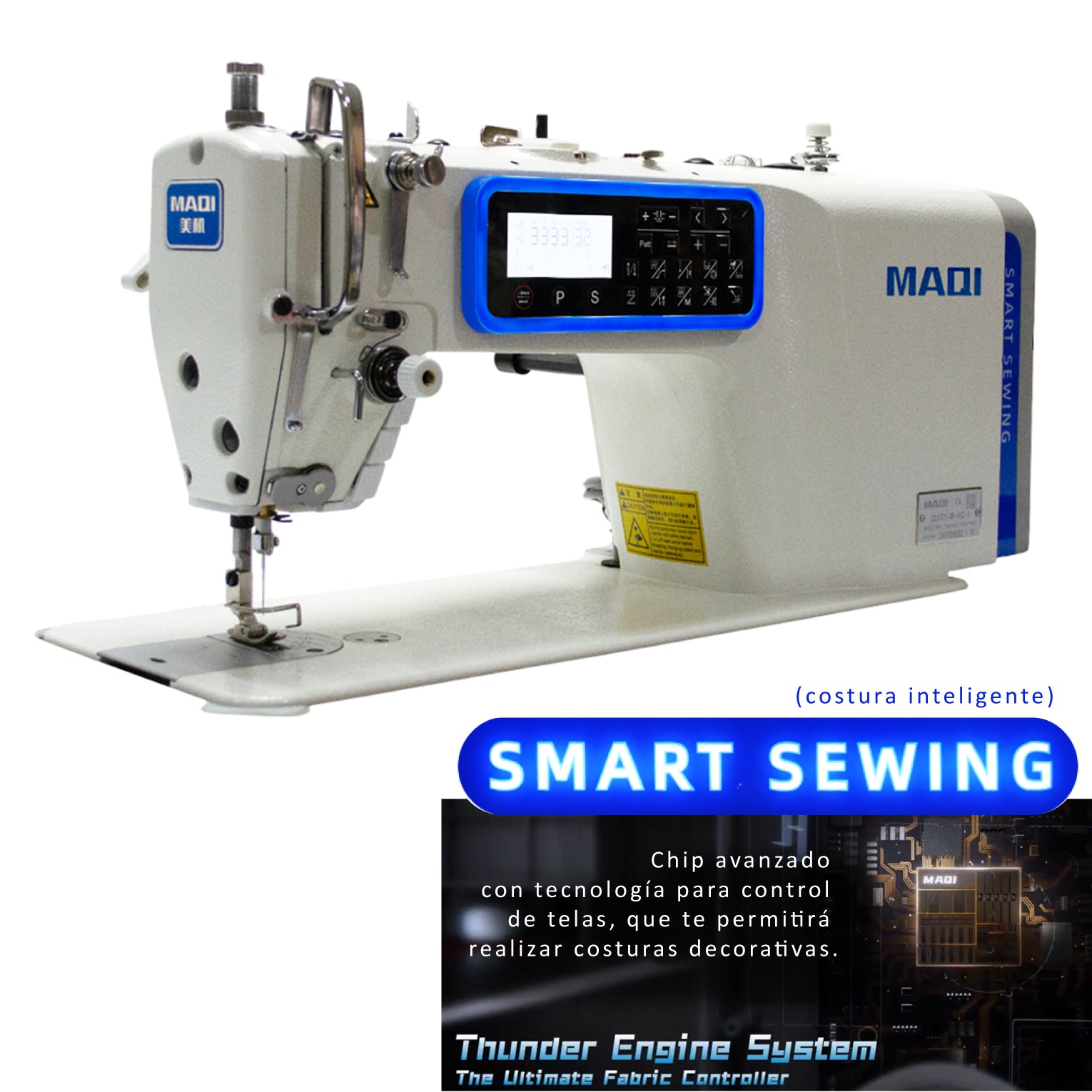 Máquina recta inteligente MAQI Q5TT-M-4C-I con corte de hilo